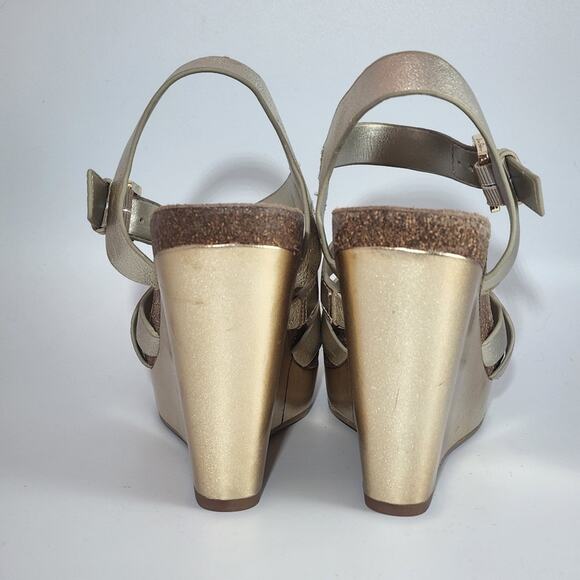 Sam Edelman Gold Wedge Nelson Sandals+ - Picture 7 of 12